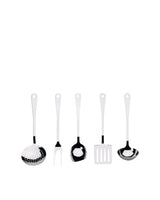 Alessi Ajm19s5 L Ajm19s5 L Juego De Cubiertos De Cocina De Diseño, Acero Inoxidable, 5 Piezas