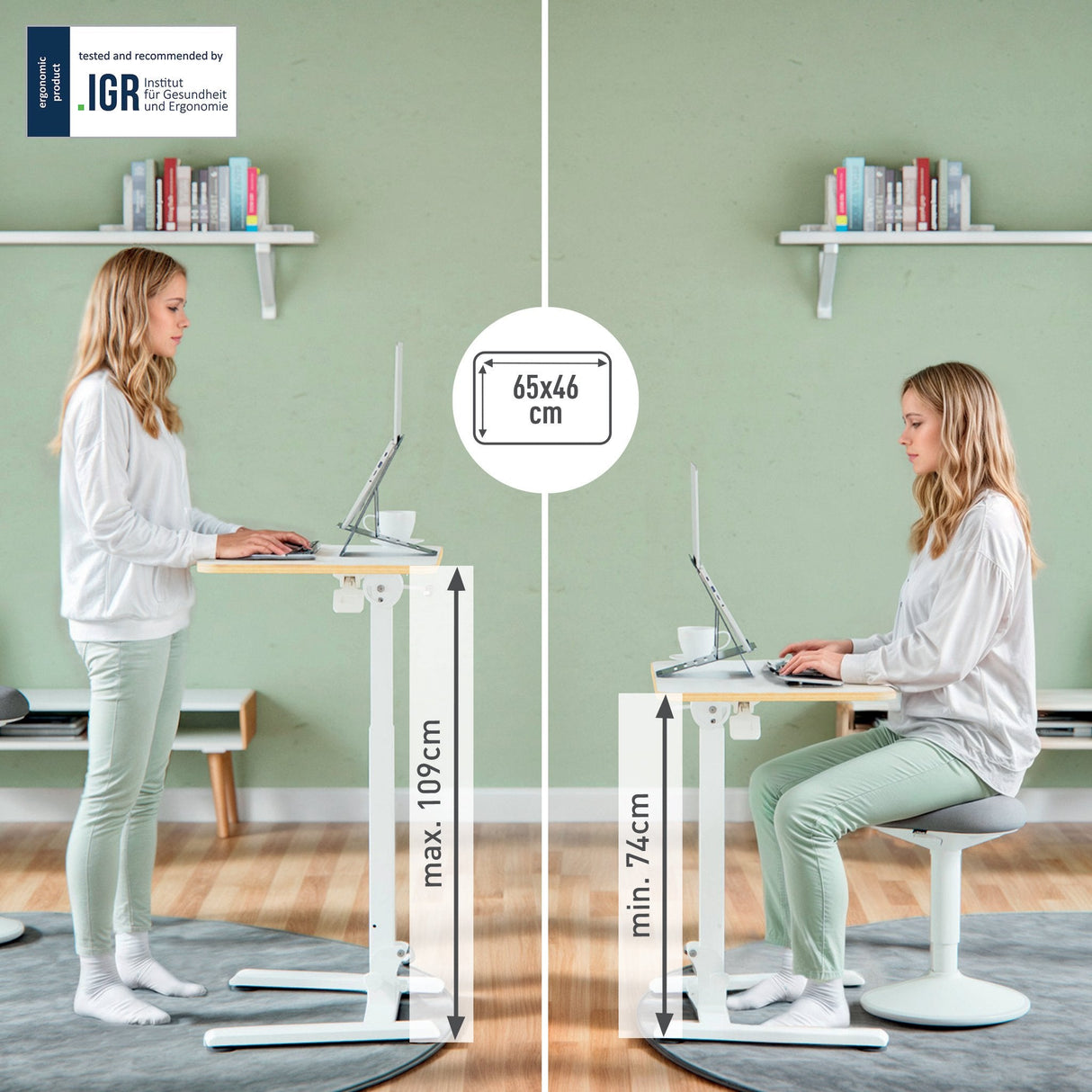 Leitz Ergo Small Sit Standing Desk Foldable White