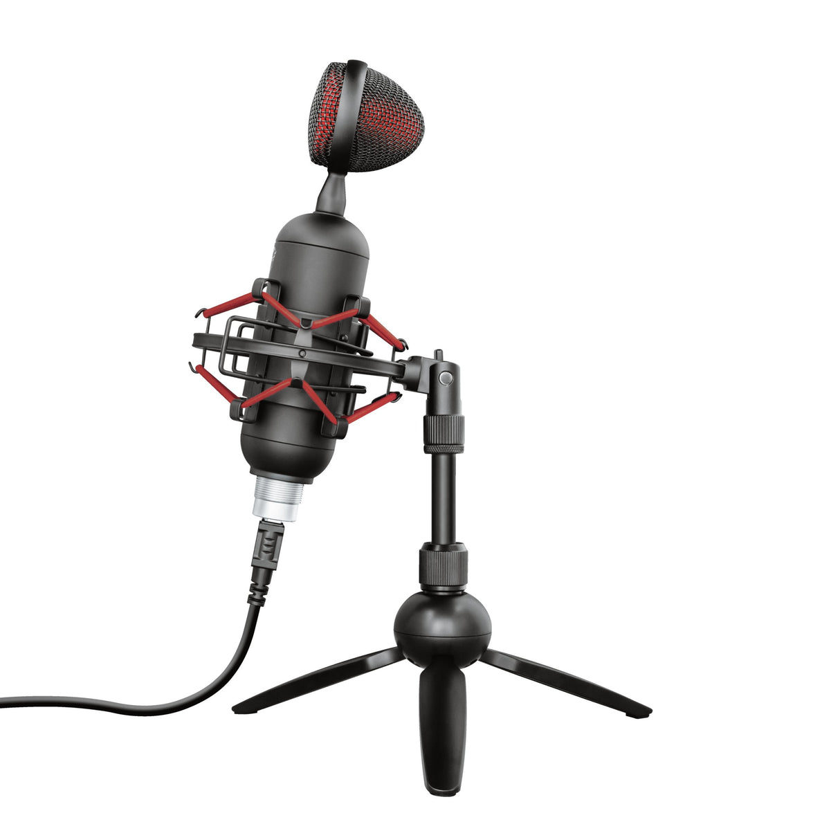 Micrófono Trust Gaming Gxt 244 Buzz Usb Streaming Grabación Cardioide Alta Precisión Soporte Amortiguador Trípode Cable Usb 1.8m