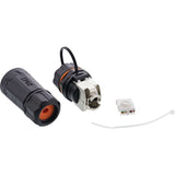 Inline Cable De Red Socket Set Rj45 Cat.6a, Resistente Al Agua Ip68, Para Aplicaciones Industriales, Con Tapa Antipolvo