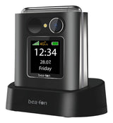 Beafon Fold10 Lte - 4g, Silver Line, Grosstastenklapphandy, Rojo-Silber