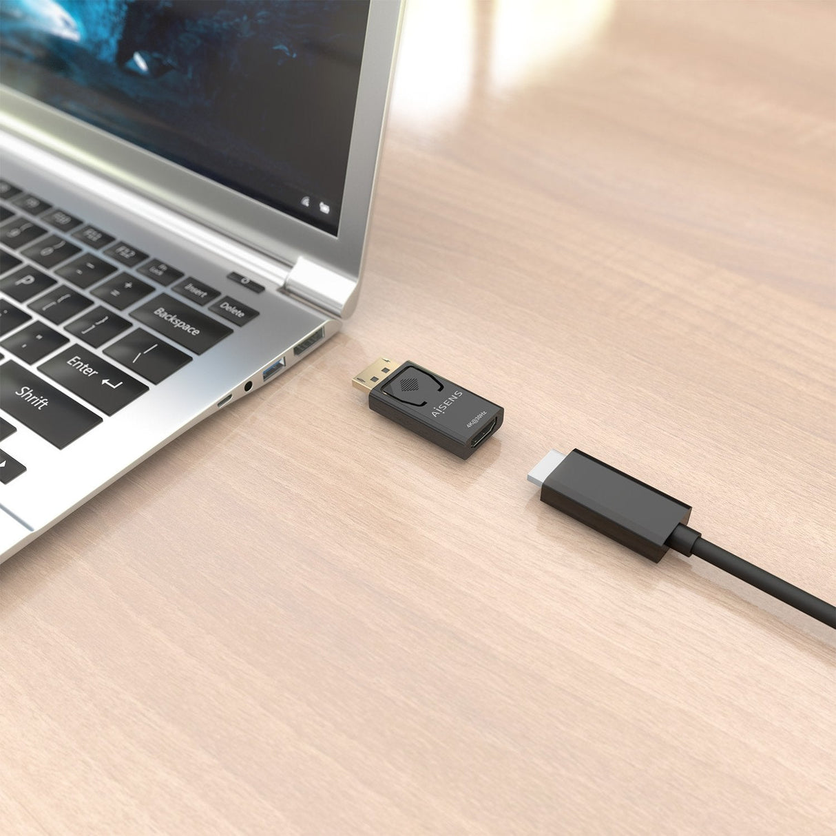 Aisens Conversor Displayport A Hdmi 4k@30hz, Dp/M-Hdmi/H, Negro