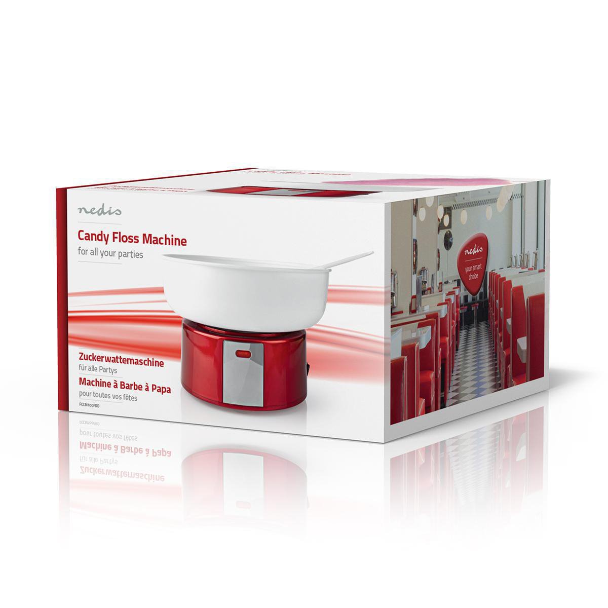 Nedis Mquina De Algodon De Azucar  500 W  Blanco / Rojo