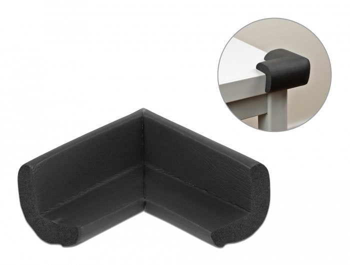 Delock 18398 Protector De Bordes De Espuma Autoadhesivo 70 X 67 X 35 Mm Negro