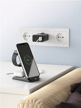 Soporte Carga Inalambrica 15w Con Tecnologia Qi 3 Dispositivos A La Vez Bulk