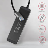 EAN 8595247905642 - Axagon HUE-MSA Superspeed USB-A Switch Hub 4x USB 3.0 aktiv - 20cm schwarz USB 3.2 Gen 1 (3.1 Gen 1) Type imagen 5