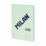 Milan Libreta Encolada Formato A4 Pautado 7mm - 48 Hojas De 95 Gr/M2 - Microperforado - Tapa Blanda - Color Verde