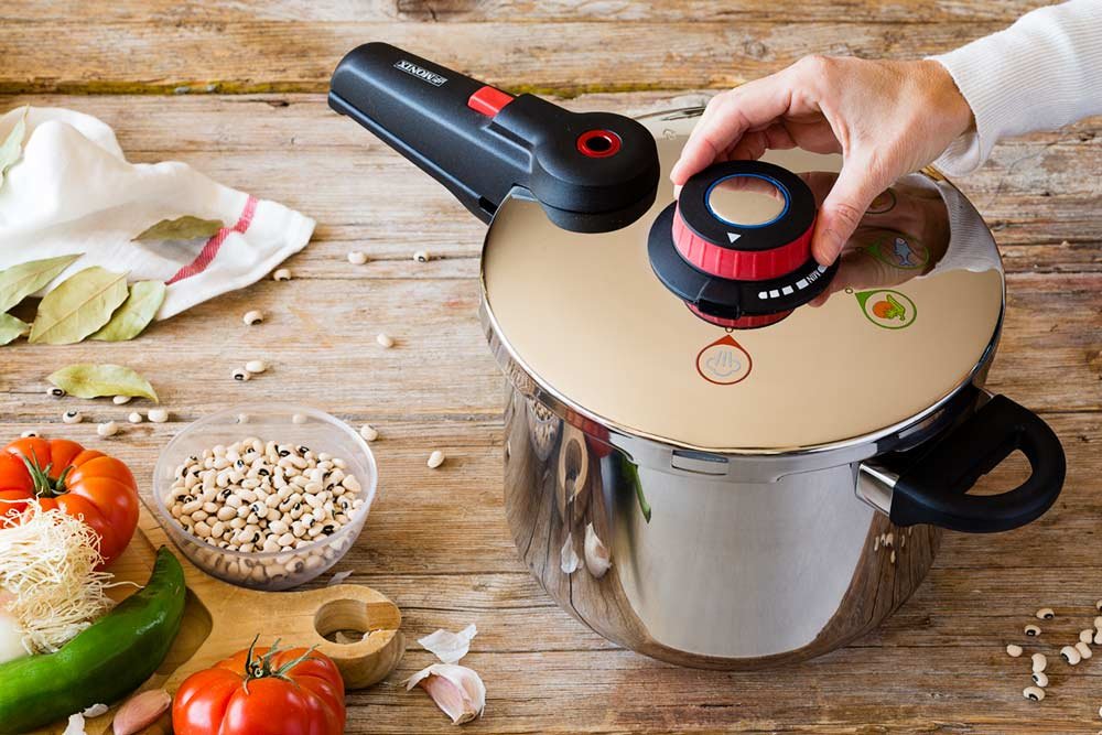 Olla A Presión Selecta Monix M790001 Ø22cm 4l Acero Inoxidable 18/10 Regulador Para Selección Gradual De La Presión