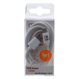 Cable De Carga Usb 2go - Blanco - 100cm Para Usb Tipo-C 3.1