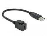 Delock Keystone Modul Usb 2.0 C Buchse > Usb 2.0 A Stecker Mit Cable