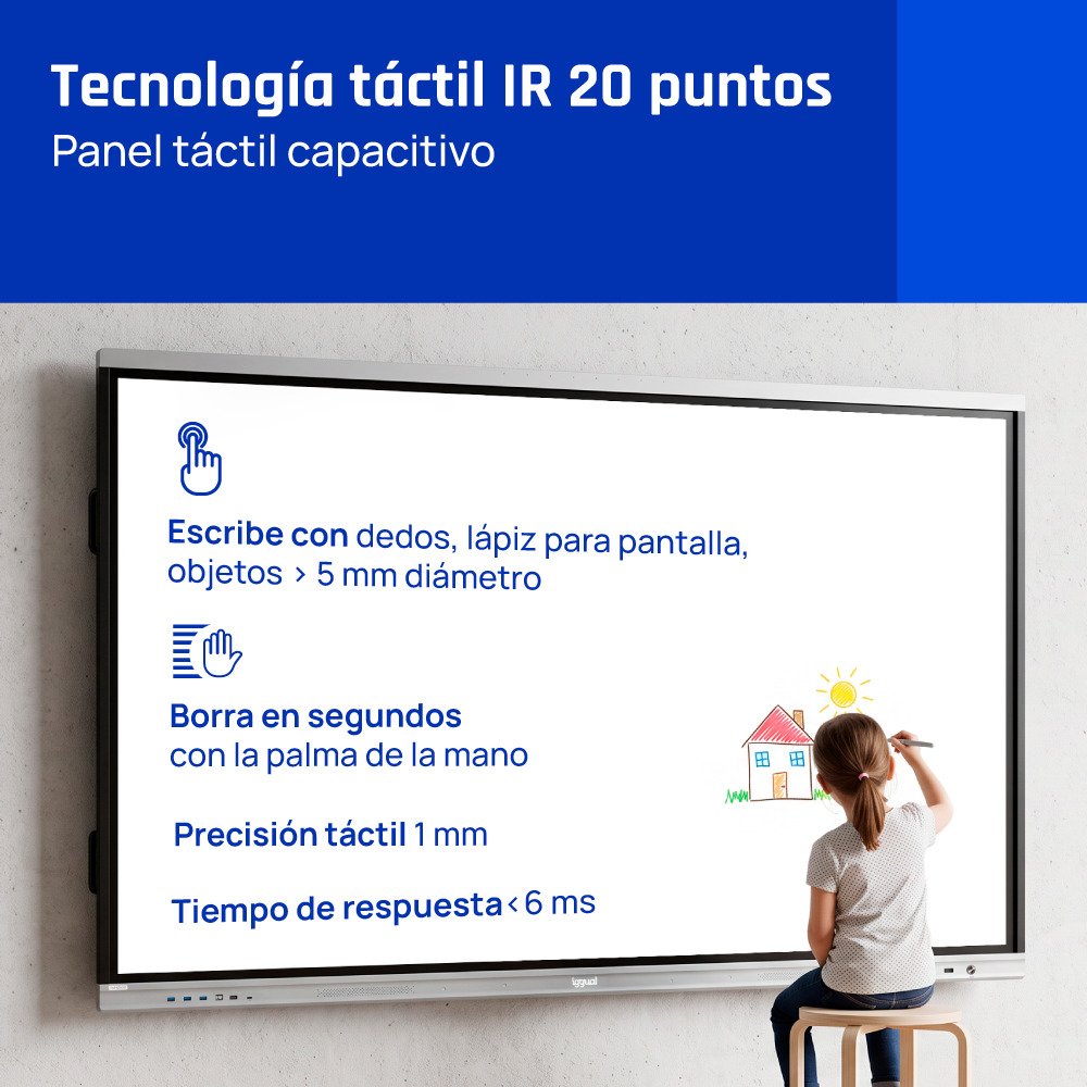 EAN 8435364318812 - iggual Orchid 75" Panel plano interactivo 190,5 cm (75") LED Wifi 400 cd / m² 4K Ultra HD Negro Pantalla  imagen 4