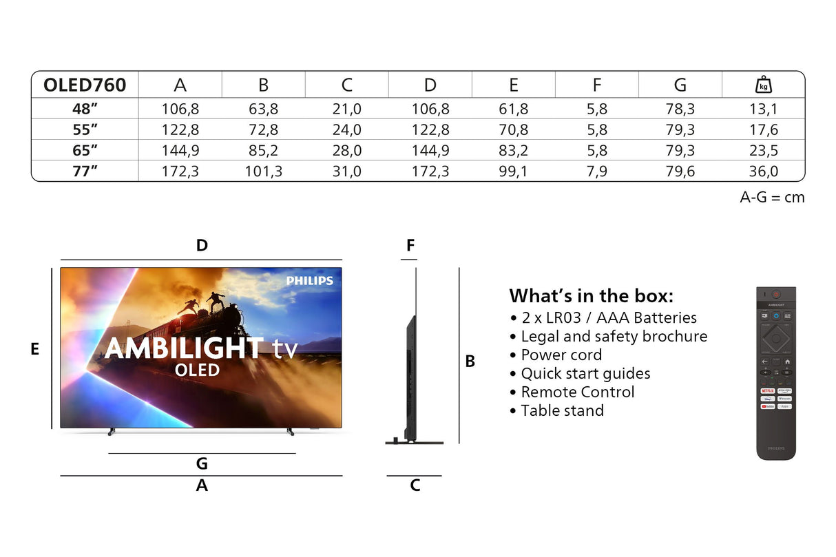 EAN 8718863046678 - Philips 55OLED76012 139,7 cm (55") 4K Ultra HD Smart TV Wifi Negro imagen 3