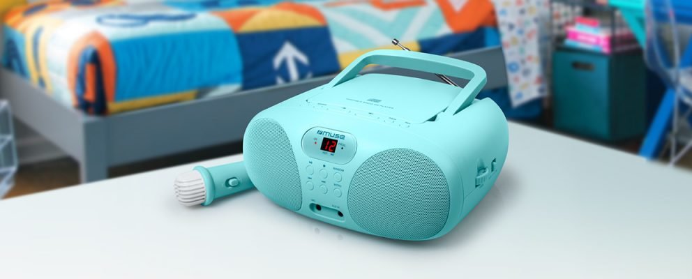 Radio Cd Muse Md-203 Kb  Portátil Para Cantar, Azul