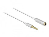 Delock 66072 Cable De Extensión De Audio Jack Estéreo De 3,5 Mm 4 Pines Macho A Hembra Ultra Slim 0,5 M Blanco