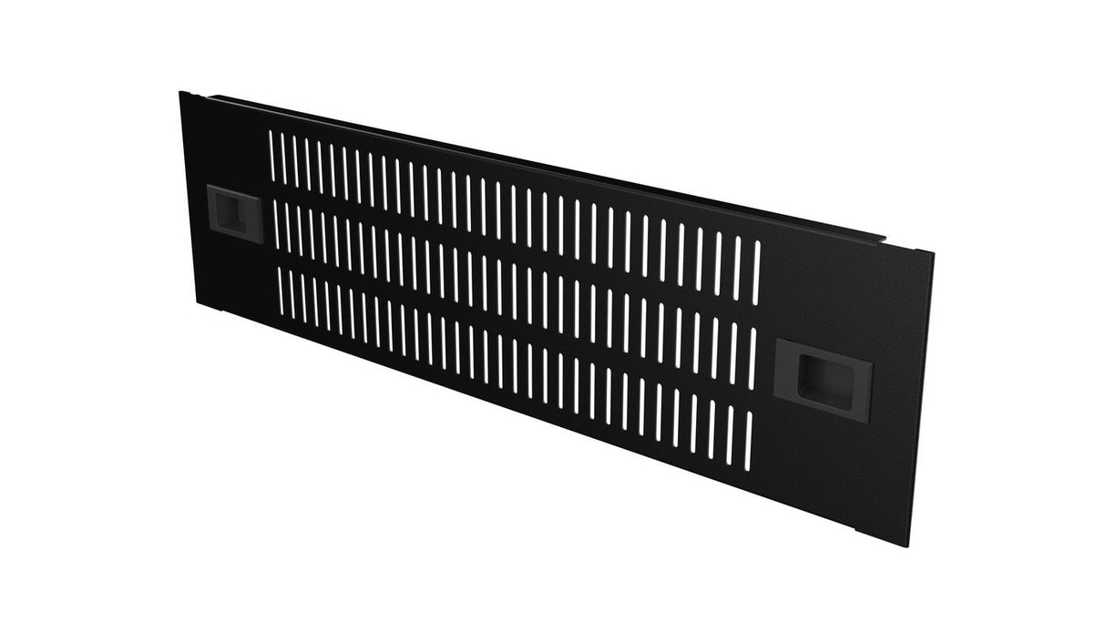 2u 19" Snap Locking, Vented  Blank Panel Black