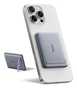 Picogo Am31 Qi2 Ultra-Mini Magnetic Power Bank With Kickstand 5000mah 20w Space Grey (+Braided Cable Usb-C To Usb-C 30cm Black)