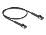 Delock Rj45 Slim Netzwerkcable Cat.8.1 U Ftp Winkelbar Bis 40 Gbps Schwarz 0,5 M