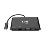 Tripp Lite U444-06n-Hv4gub Usb 3.1 Gen 1 Usb-C, 4k @30hz - Hdmi, Vga, Puerto De Hub Usb-A Y Gigabit Ethernet, Negro