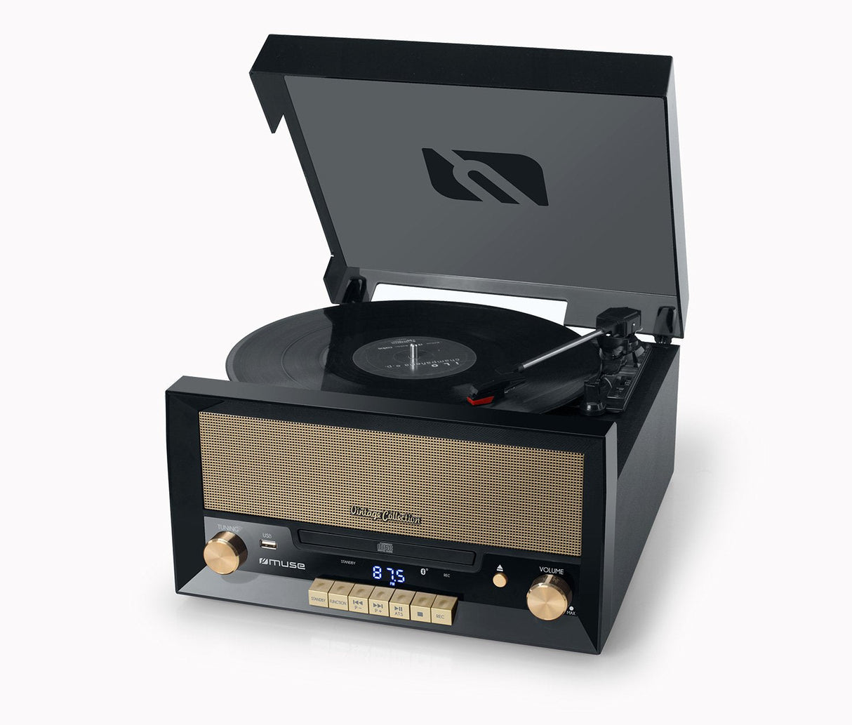 Muse Lector De Vinilo Mt-110 B Cd Bt Radio Encoder