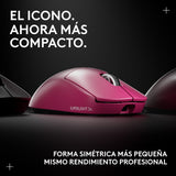 Logitech G Pro X Superlight 2c Ratón Gaming 5 Botones Inalámbrico Cableado 2.4 Ghz Usb Receptor Usb De Logitech Lightspeed Rosa
