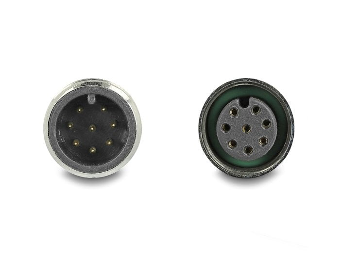 Delock 80803 Cable M12 Codificado A 8 Pin Macho A Hembra Pvc 1 M