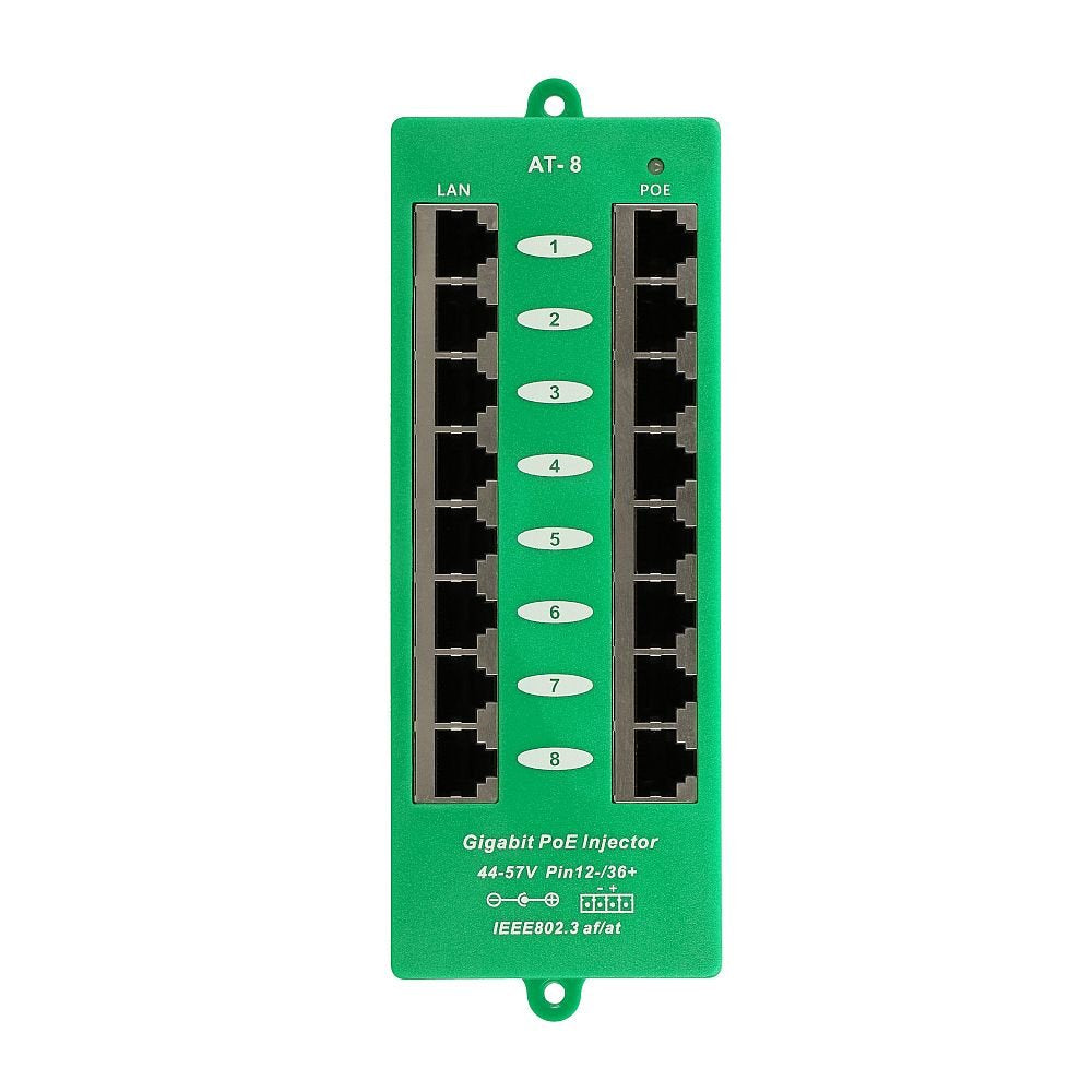 EAN 5903148912561 - Extralink ACTIVE POE INJECTOR 8 PORT GIGABIT 802.3AT/AF MODE A - 1 Gbps - 8-Port Gigabit Ethernet 48 V imagen 3