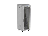 Lanberg Rack Cabinet 19" Free-Standing 32u 600x600 Flat Pack With Glass Door Lcd Grey V2