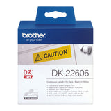 Brother Dk-22606,Amarillo,Rollo (6,2 Cm X 15,2 M) PelaCula,Para Brother Ql-1050, 1060, 500, 550, 560, 570, 580, 650, 700, 710, 720, 820