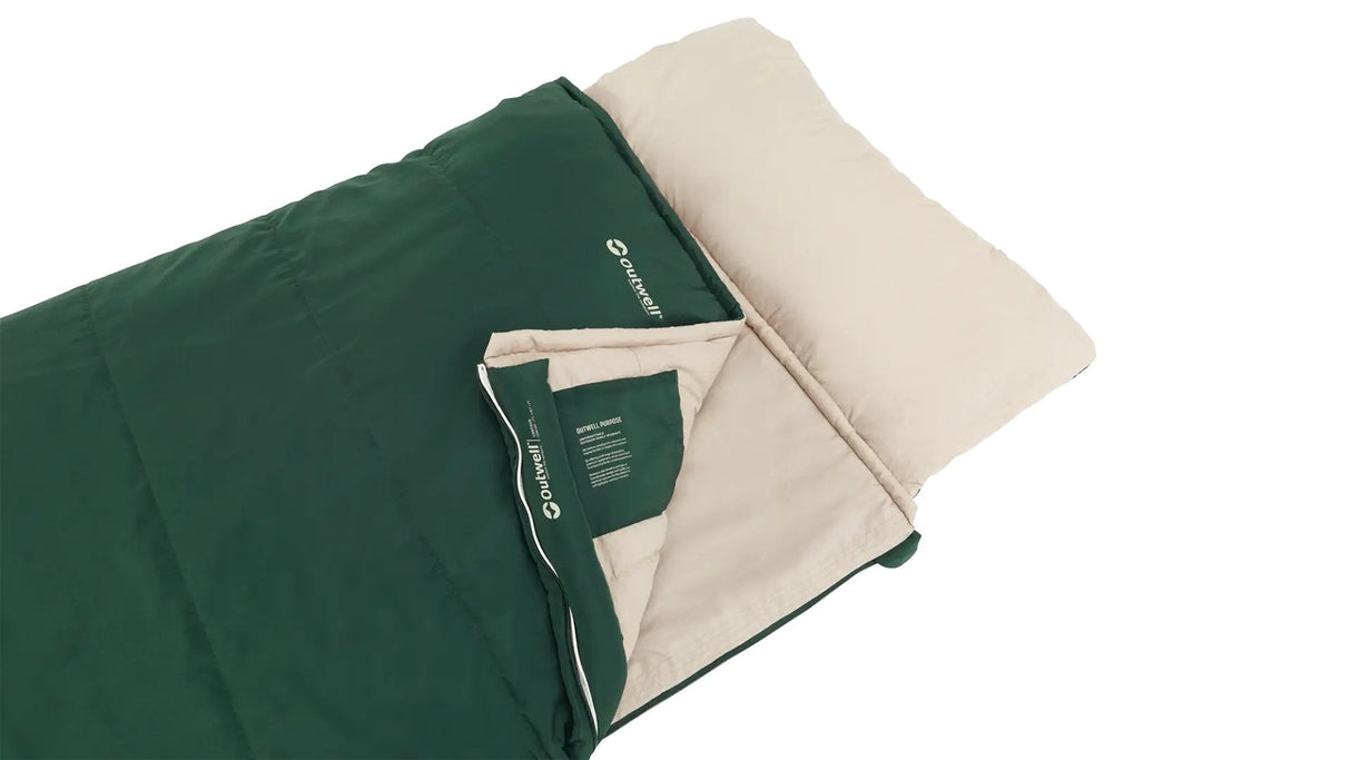 Outwell Contour Prime Sleeping Bag, Left Zipper, Green