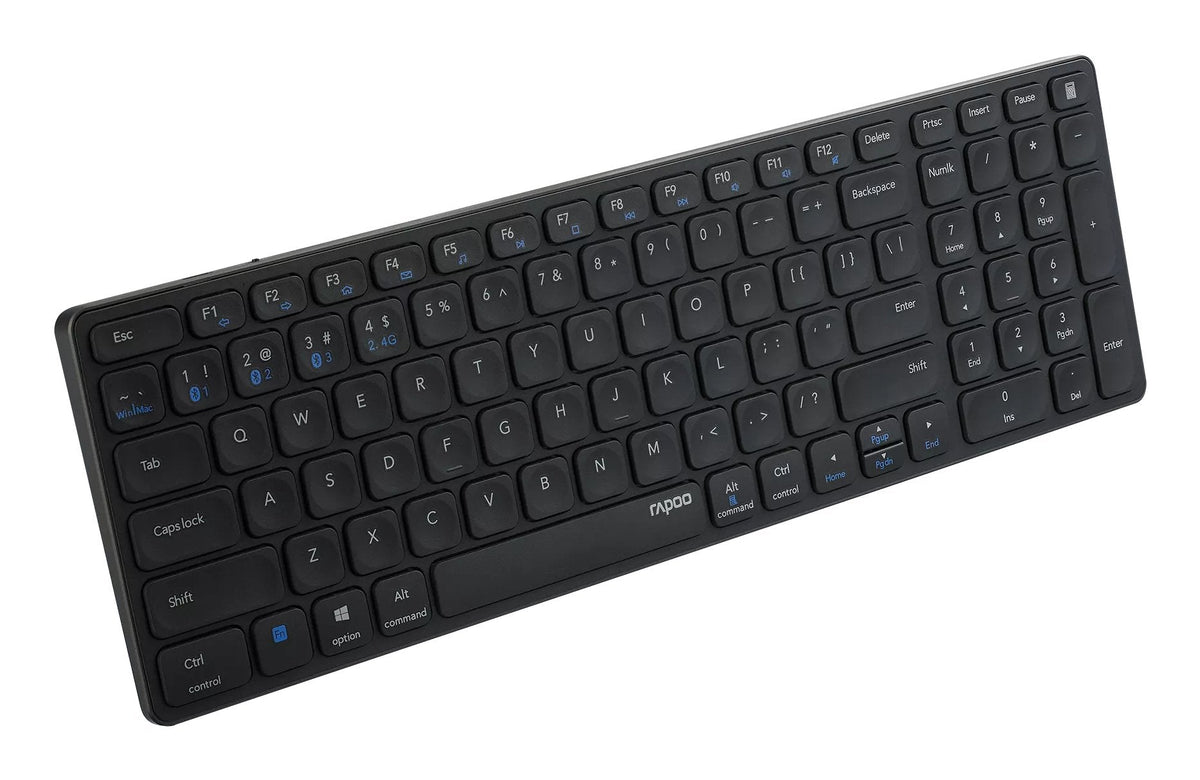 Teclado Rapoo Wireless Y Bluetooth E9700m Portugues 2.4ghz Bt 3.0 5.0 DiseãO Ultrafino Bateria