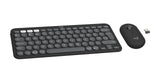 Logitech Pebble 2 Combo Juego De Teclado Y Ratón Inalámbrico Bluetooth Le Qwerty Reino Unido Grafito