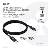 EAN 8719214472320 - CLUB3D CAC-1576 cable USB USB4 Gen 3x2 1 m USB C Negro imagen 6
