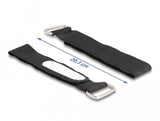 Delock Klettcablebinder Mit Schlaufe Und Beschriftungsfeld L 203 X B 20 Mm Schwarz 5 Stück