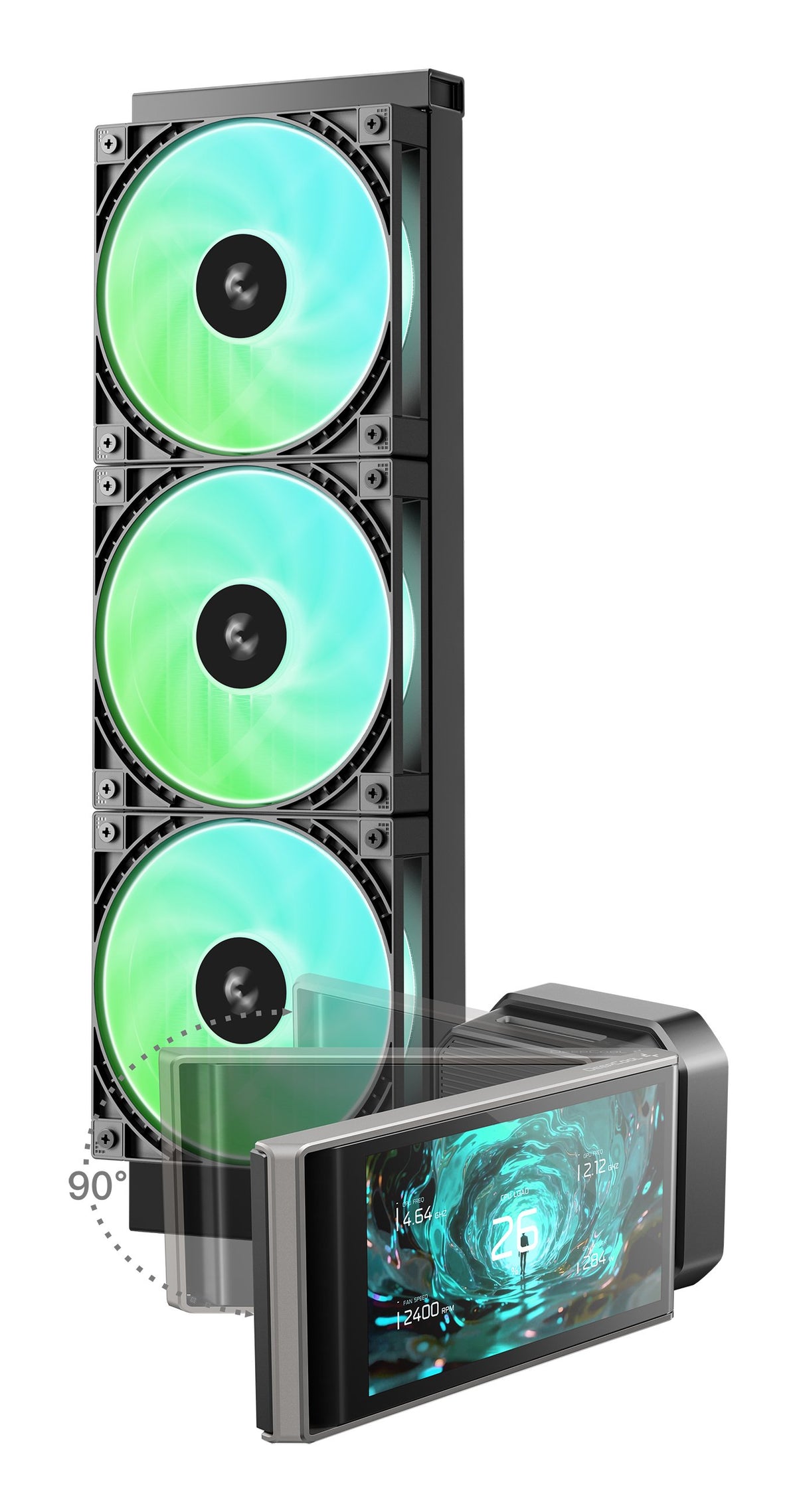 EAN 6933412730163 - DeepCool LT360 VISION ARGB Procesador Kit de refrigeración líquida 12 cm Negro 1 pieza(s) imagen 2