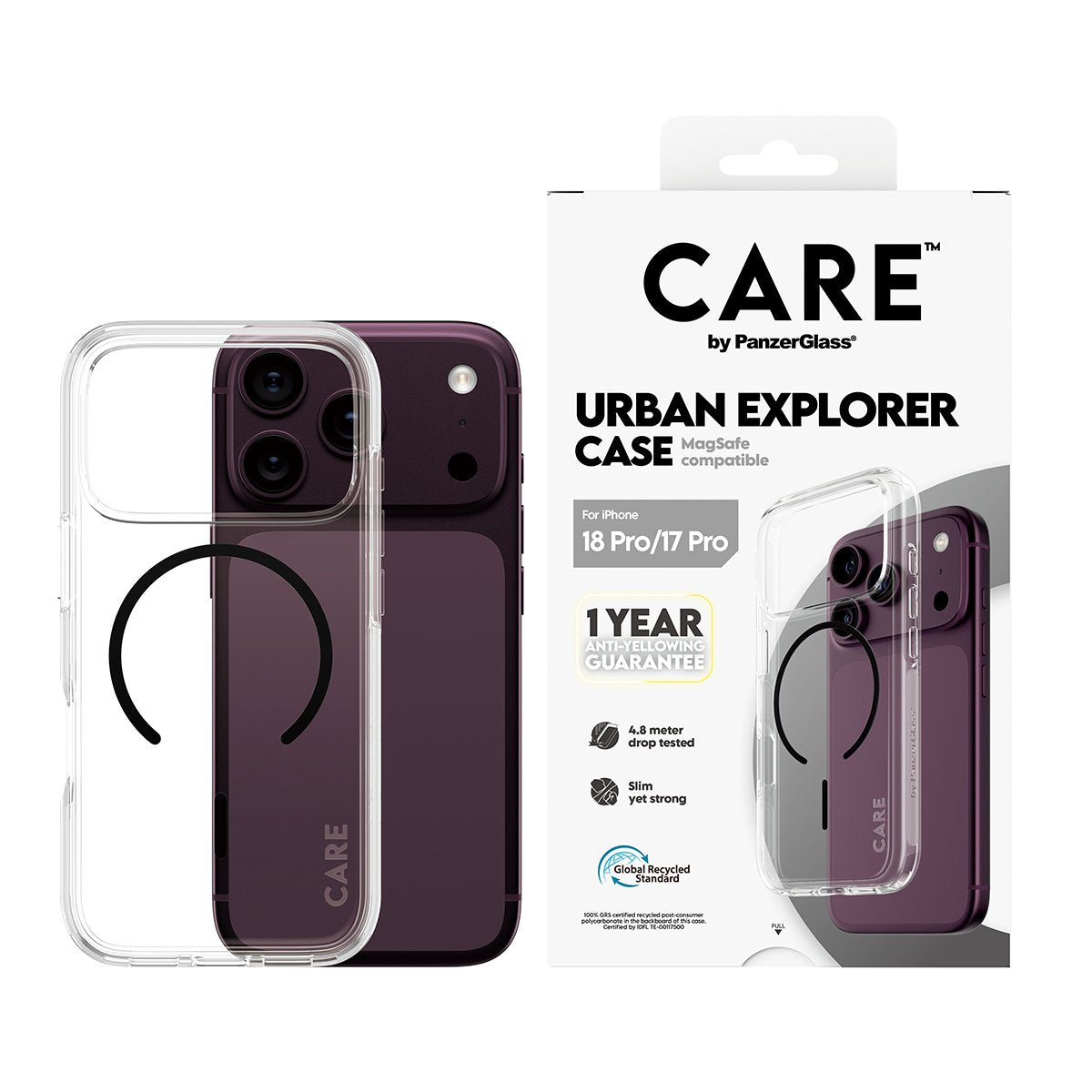 Care By Panzerglass Urban Explorer Case Transparente M. Negro Magsafe Iphone 17 Pro