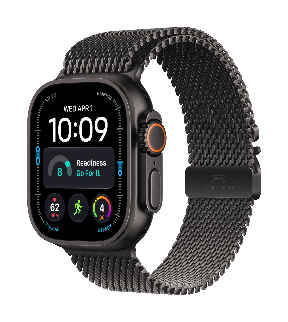 Apple Watch Ultra 4 (2026) Gps+Cel 49mm Caja De Titanio Negro Correa Titanio Milanese Loop Negra Talla L Siri Ai