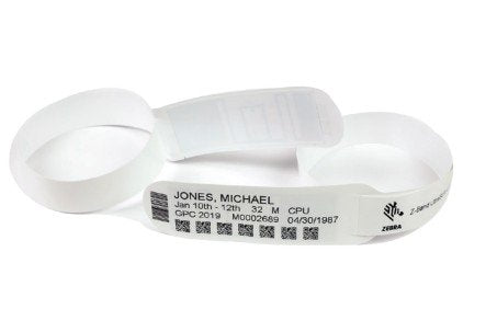 EAN 5704174866619 - Zebra ZIPRD3015155 muñequera Blanco Pulsera de hospital imagen 1