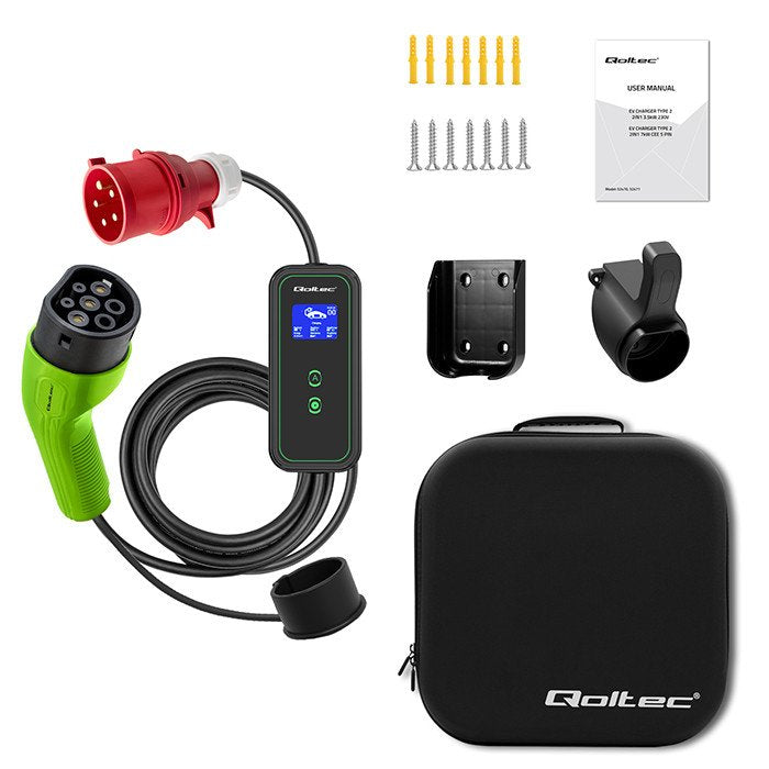 EAN 5901878524757 - Qoltec 52475 cable de carga para vehículo eléctrico Negro Type 2 5 m imagen 3