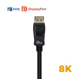 Aisens Cable Displayport Certificado V1.4 8k@60hz - Dp/M-Dp/M - 0.50m - Negro