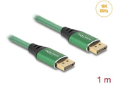 Delock 80629 Cable Displayport 16k 60 Hz 1 M Metal Verde