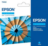Original Epson Cartucho Inyeccion Tinta Cian  Stylus C/70/80 T0322