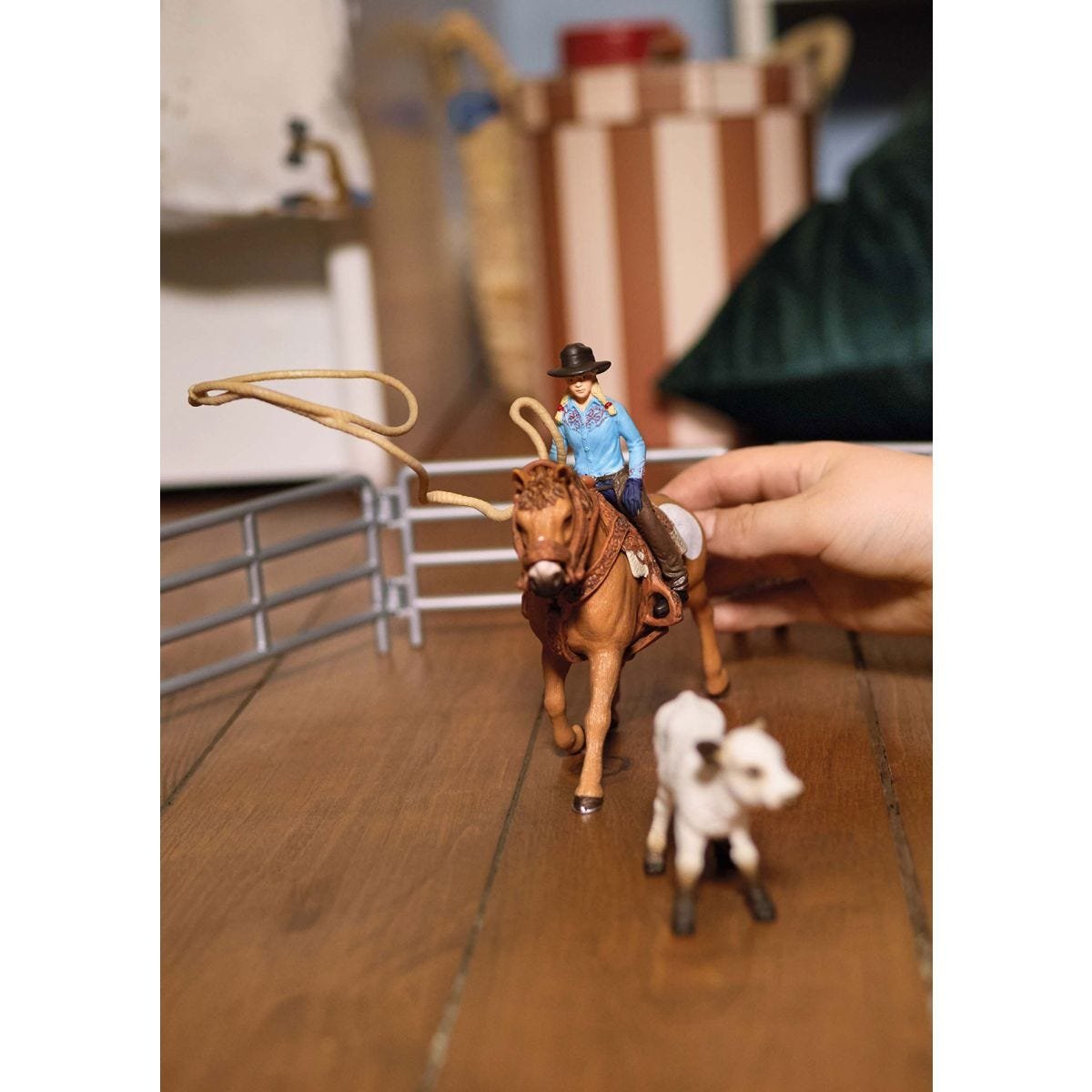 Figura De Juego Schleich Farm World Team Roping Mit Cowgirl, Spielfigur 42577