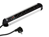 Enchufe Bachmann Primo Alu , 6 Vías, Negro, 2,0 M, Sin Interruptor