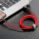 Cable De Carga / Datos Baseus Cafule Usb A Lightning 2.4a 0.5m, Rojo-Rojo