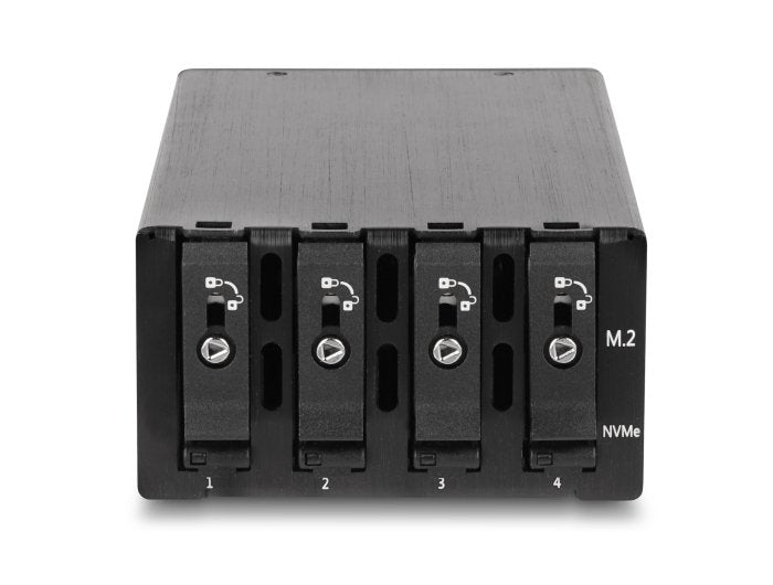Delock 47126 Estante Móvil De Bahía Delgada Para 4 X Ssd M.2 Nvme Con Conector Slim Sas Sff-8654 Delgado