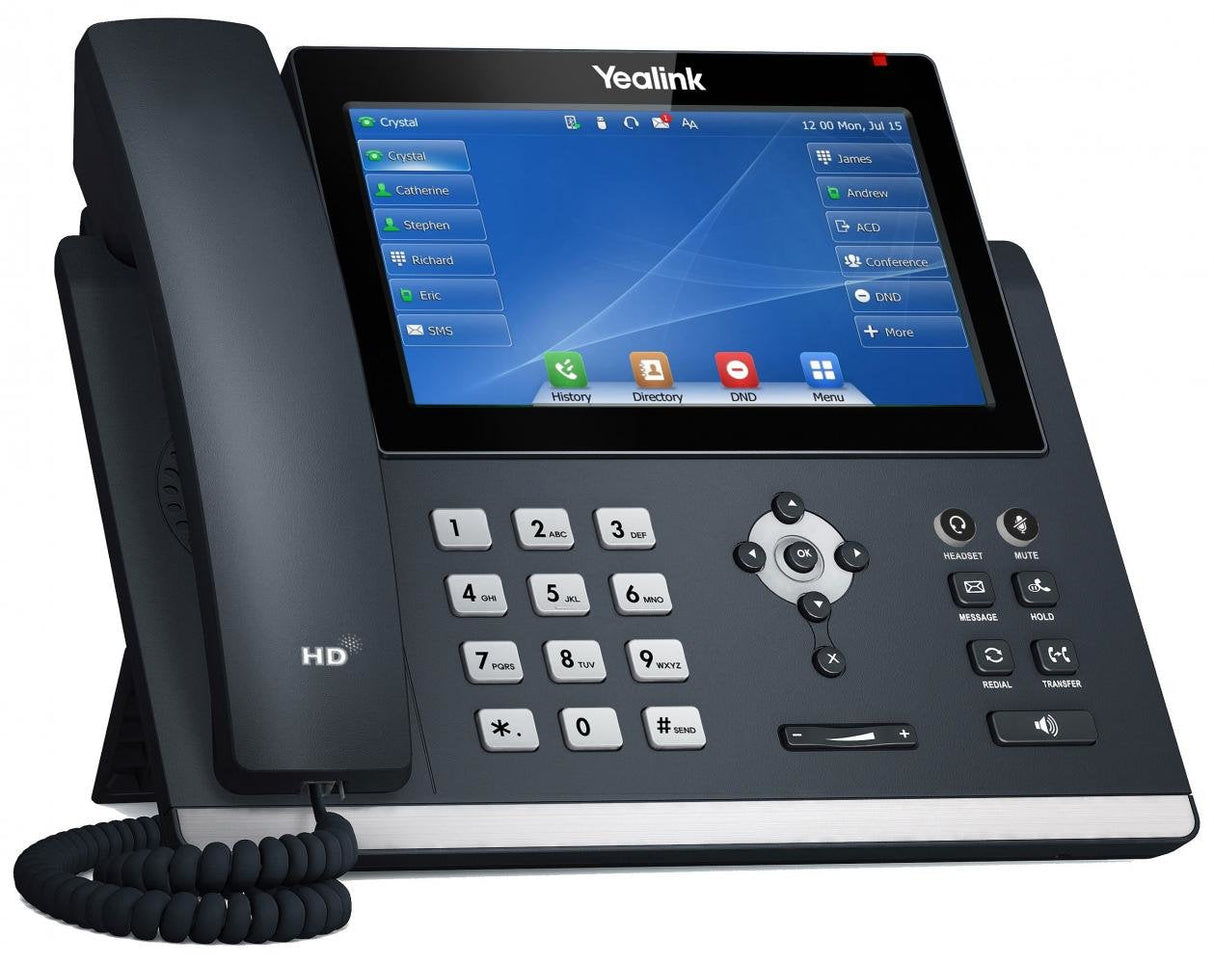 Teléfono Ip Yealink Sip-T48u, 7 "800x480 Color Táctil, 2x Rj45 10/100/1000, Poe, 16x Sip, 1x Usb, Sin Adaptador