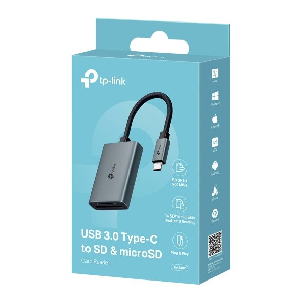 EAN 8885020626940 - TP-Link UA430C lector de tarjeta USB 3.2 Gen 1 (3.1 Gen 1) Type-C Gris imagen 4