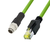 M12 Cat6a Industrial Patch Cable, Pur, M12 X-Coded To Rj45, 0,25 M