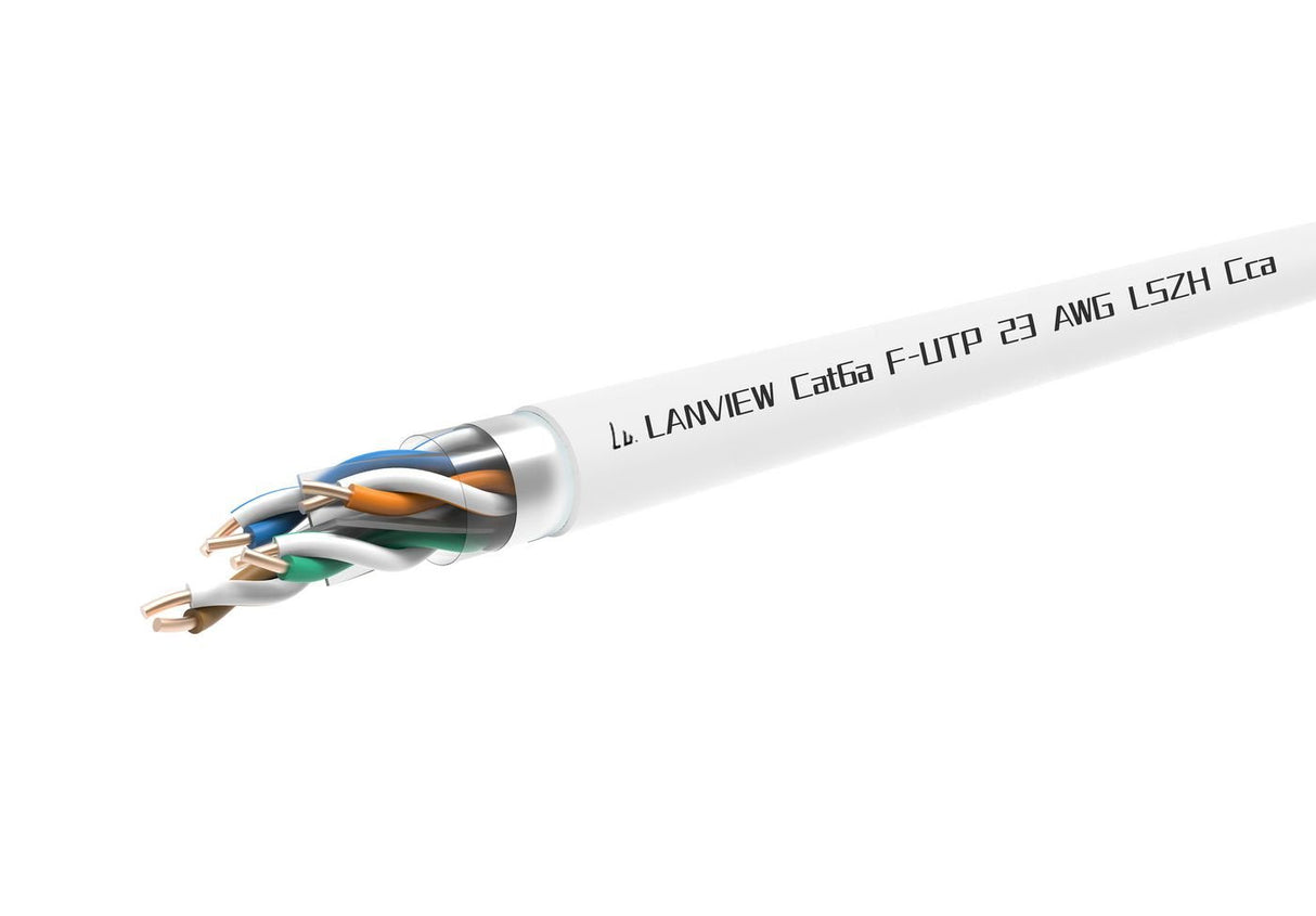 Cat6a F-Utp 4x2xawg23 Lszh  White 305m, Fire Class: Cca