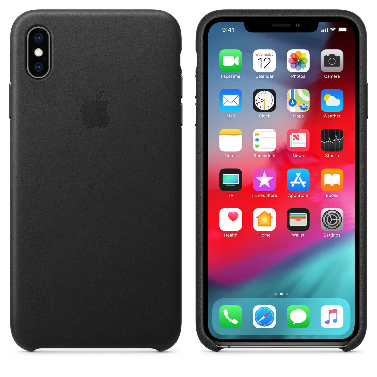 Apple Iphone Xs Max Leather Case - Black